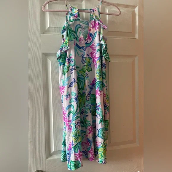 EUC- Lilly Pulitzer Billie Ruffle Amethyst Tint Mermaid Sleeveless Dress - Picture 5 of 6